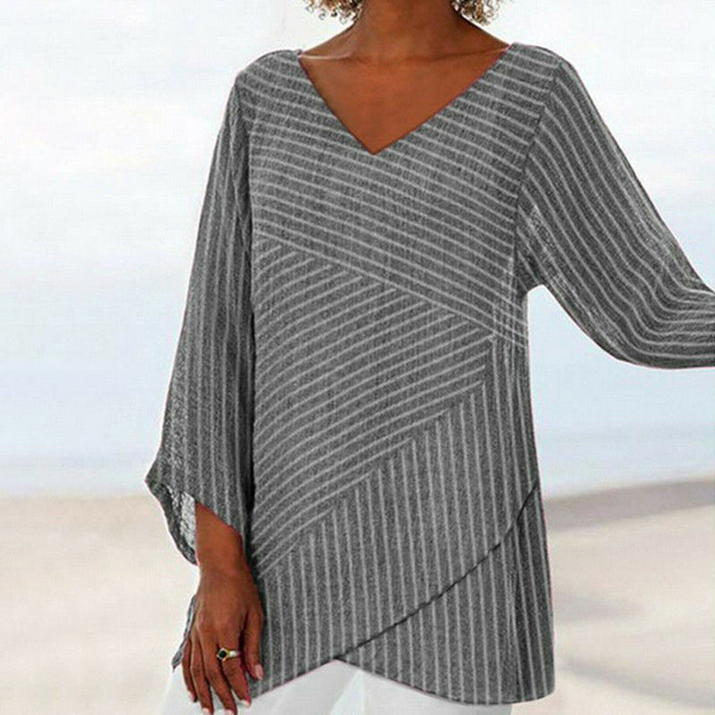 Serenya | Draped Stripe Top