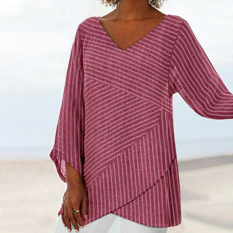 Serenya | Draped Stripe Top