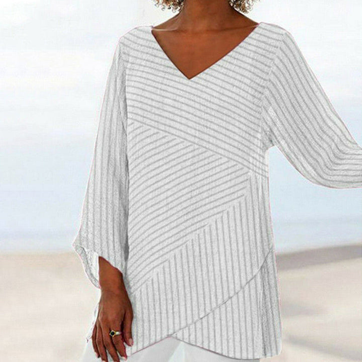 Serenya | Draped Stripe Top