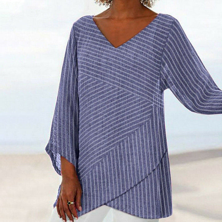 Serenya | Draped Stripe Top