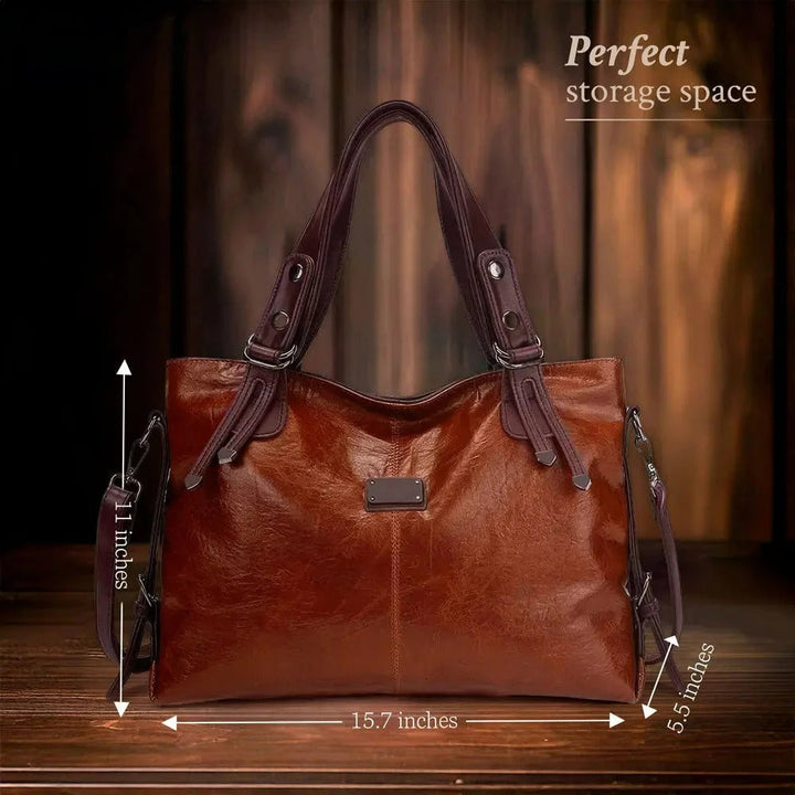 Alice | Casual Leather Crossbody Tote