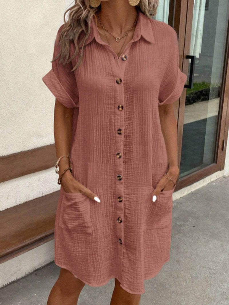 Hailey | Cotton Linen Shirt Dress